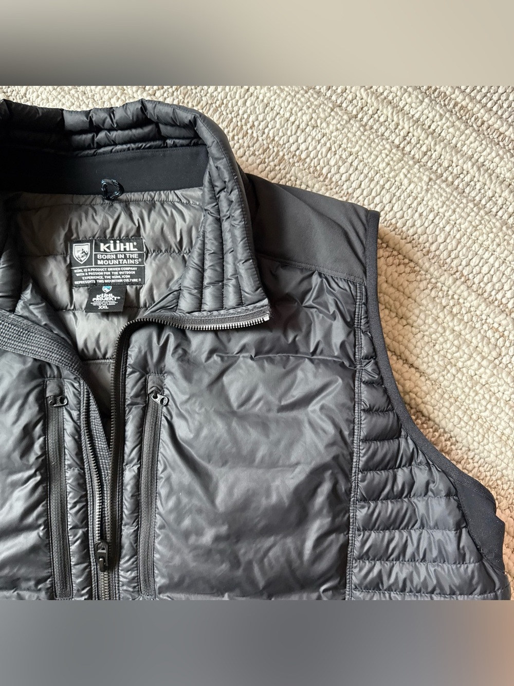Kuhl Projekt Spyfire Vest Mens XXL Black Down Puffer Full Zip Goose Down - Picture 6 of 15